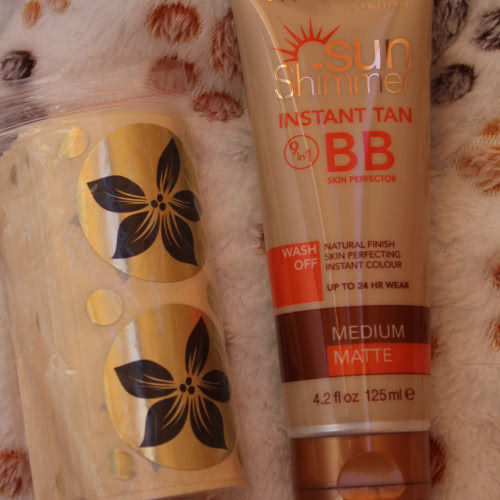 Крем-автозагар Rimmel London Sun Shimmer Instant Tan 9 in 1 BB Skin Perfector и стикини