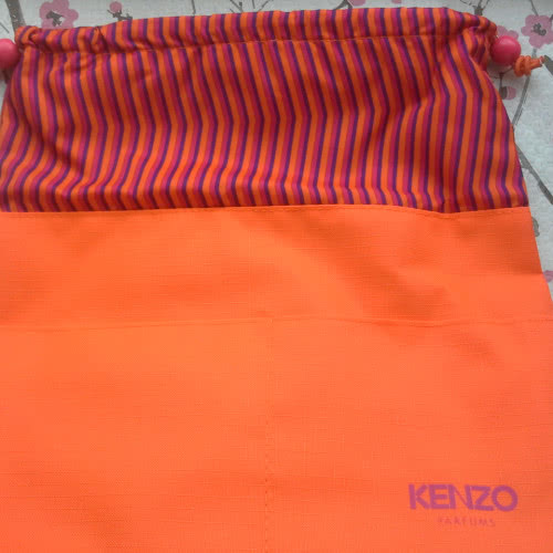 Kenzo, косметичка-мешок оранжевая