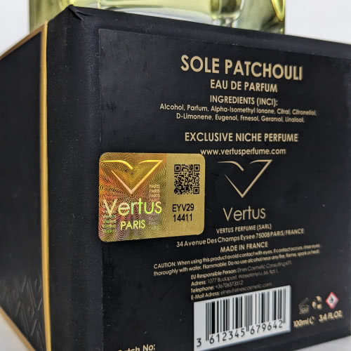 Sole Patchouli Vertus 100mll + Narcos'is Vertus в подарок