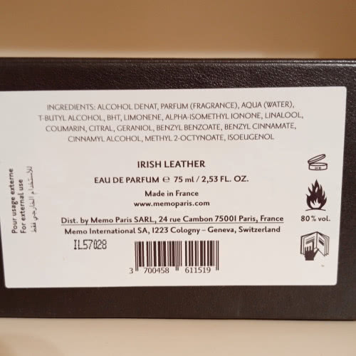 Коробка от Memo Irish Leather на 75 мл