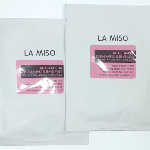 La Miso  AHA-BHA-PHA regenerating essence mask Ампульная обновляющая маска с кислотами.