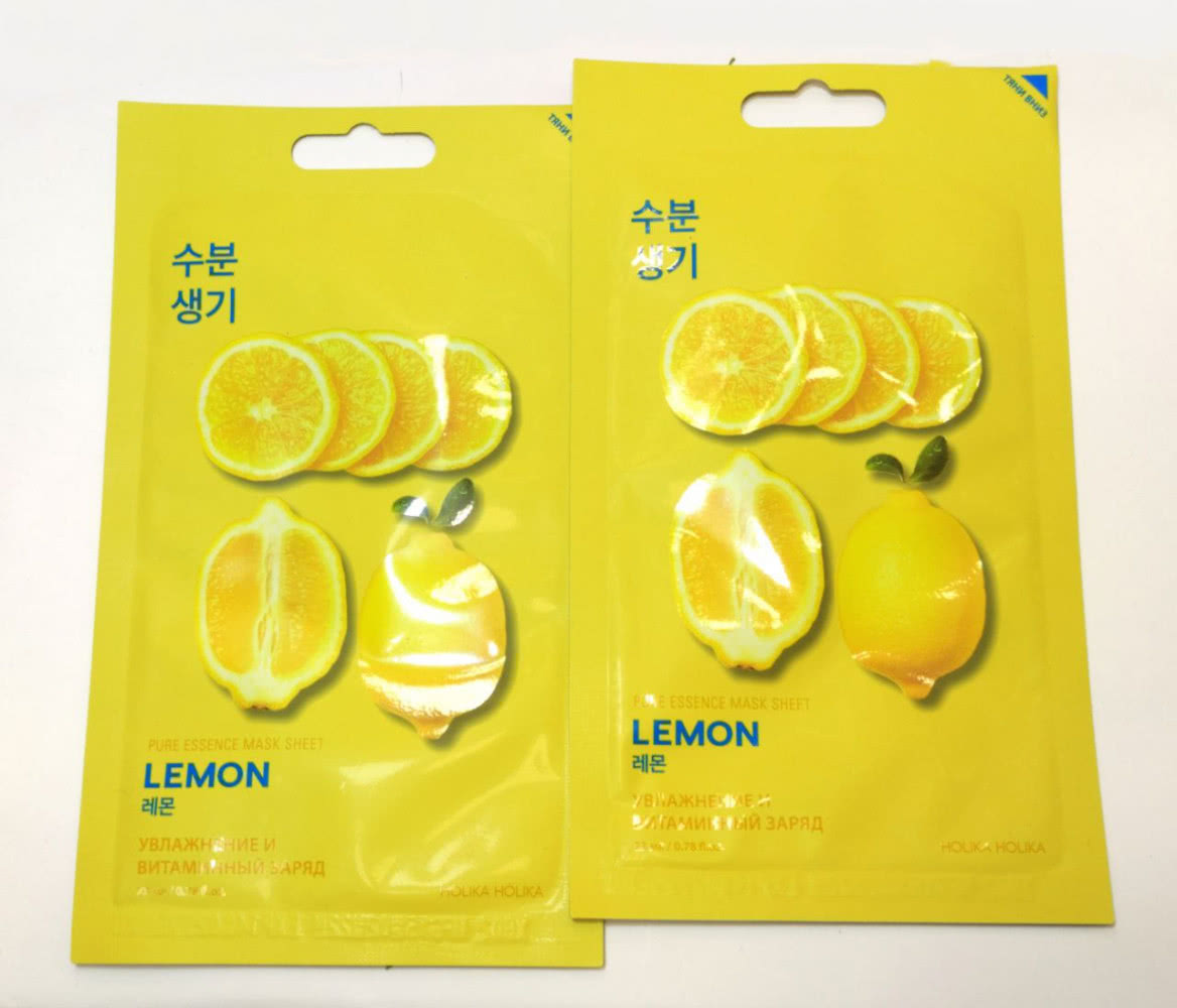 Holika Holika - Маска для лица тканевая тонизирующая Pure Essence Mask Sheet Lemon
