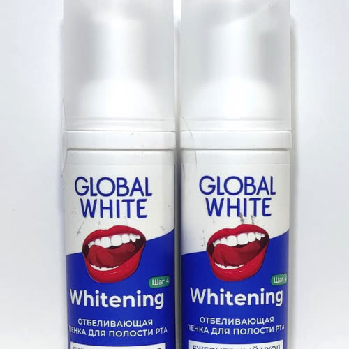 GLOBAL WHITE  Пенка для отбеливания зубов.