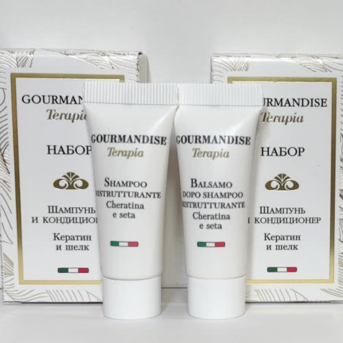 Gourmandise Terapia Восстанавливающий шампунь+ кондиционер с кератином и шёлком