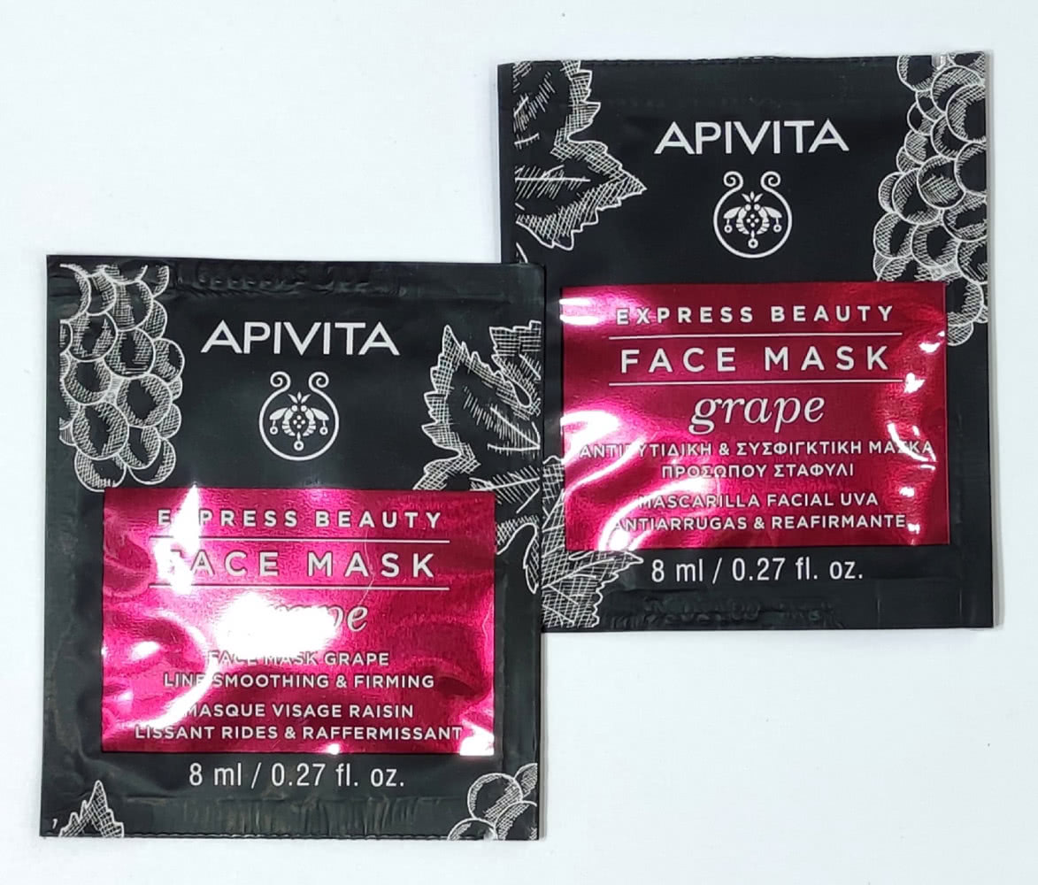 Apivita  Express Beauty Line  Антивозрастная маска для лица с виноградом.