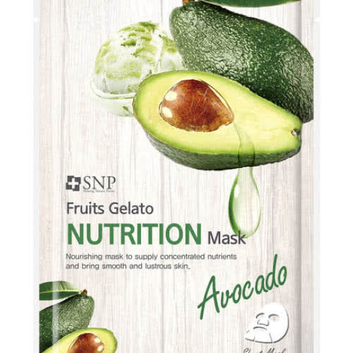 SNP Fruits Gelato Nutrition Mask Питательная тканевая маска для лица авокадо
