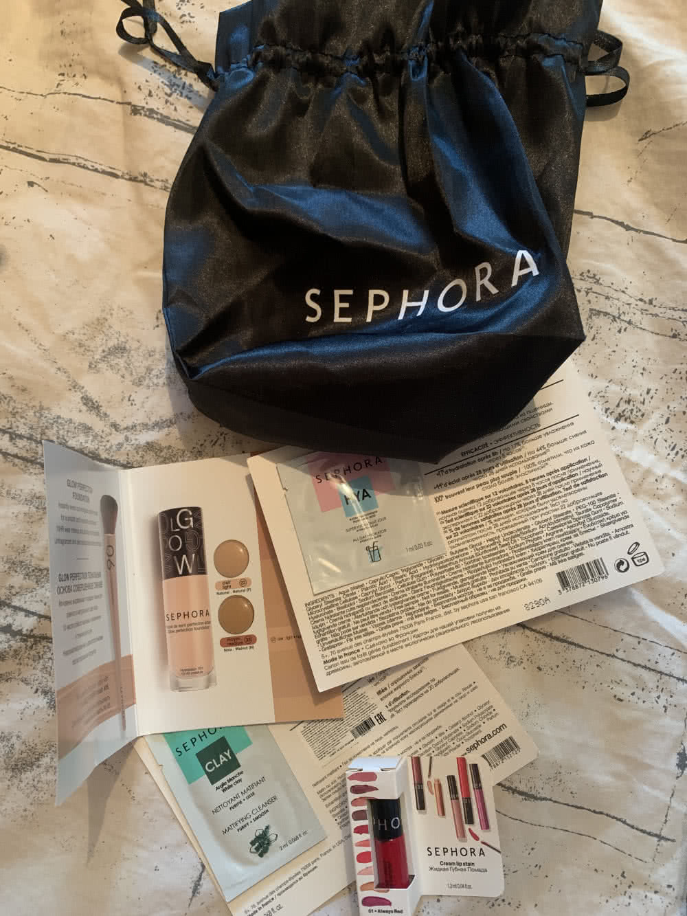 Sephora, сет семплов в фирменном мешочке