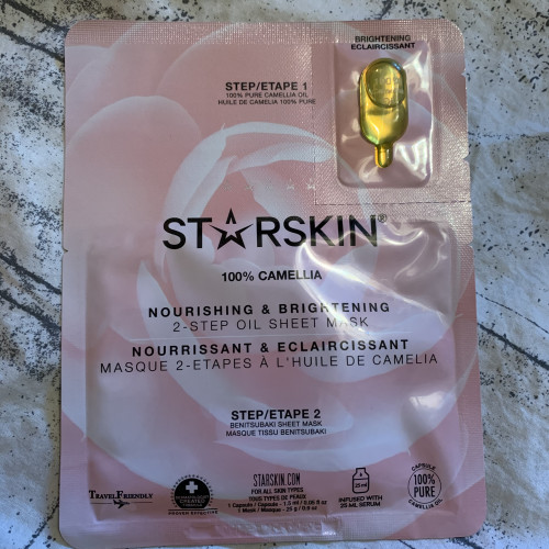 Starskin, 100% Camellia 2-Step Oil Sheet Mask Nourishing and Brightening