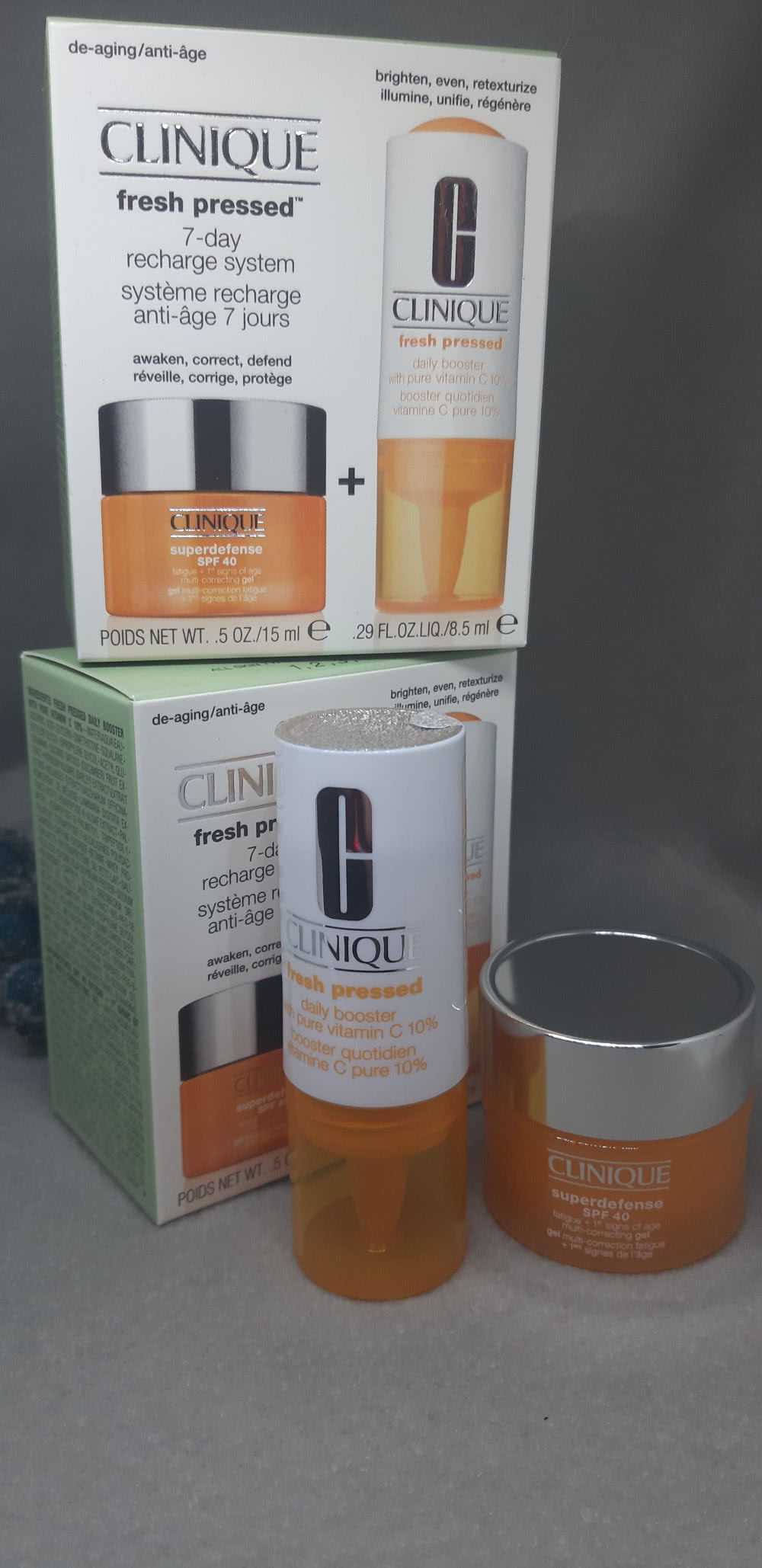 Clinique набор корректирующий крем+'сыворотка с витамином с