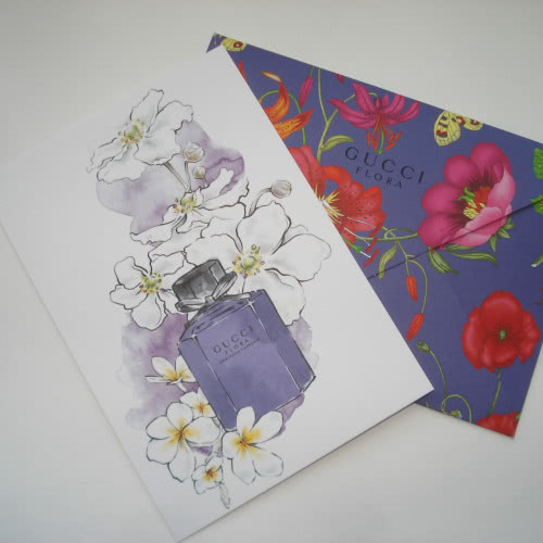 Gucci Flora  открытка в конверте ароматизированная