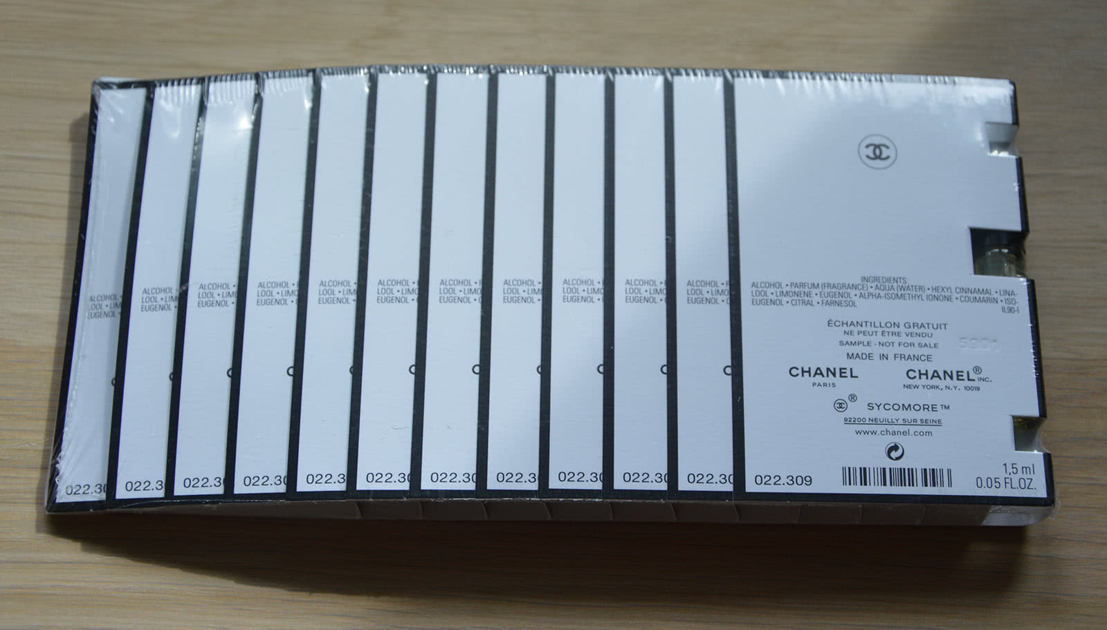 Chanel Sycomore пробники упаковка 12 штук