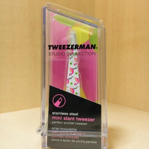 TWEEZERMAN, мини-пинцет скошенный Flamingo