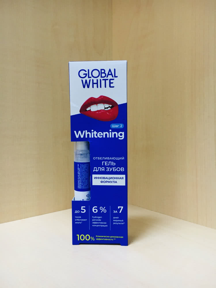 GLOBAL WHITE, отбеливающий гель для зубов Whitening Gel for Teeth