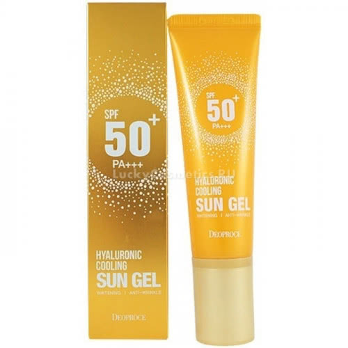 Освежающий солнцезащитный крем Deoproce Hyaluronic Cooling Sun Gel SPF 50+ PA+++