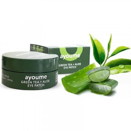 Гидрогелевые патчи с экстрактом алоэ и зеленого чая Ayoume Green Tea + Aloe Eye Patch