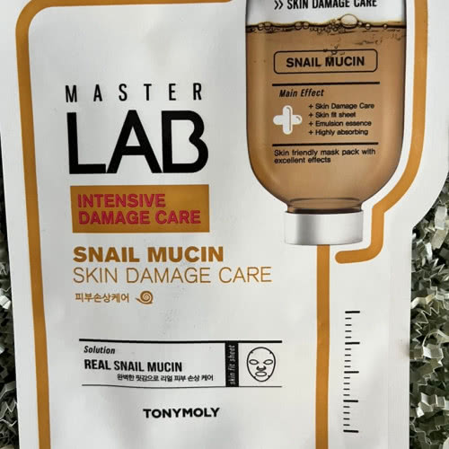 TONY MOLY, маска регенерирующая с муцином улитки Master Lab Snail Mucin Skin Damage Care Mask Sheet