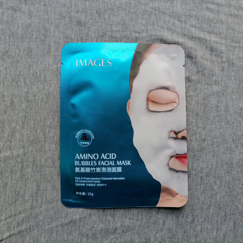 IMAGES Кислородная маска для лица с бамбуковым углём и аминокислотами Bamboo Charcoal Bubble Mask