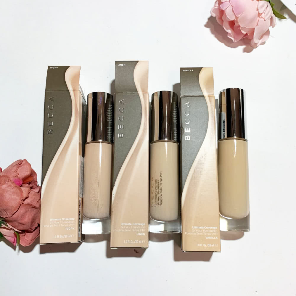 BECCA ULTIMATE COVERAGE 24 HOUR FOUNDATION  ivory/linen/ vanilla