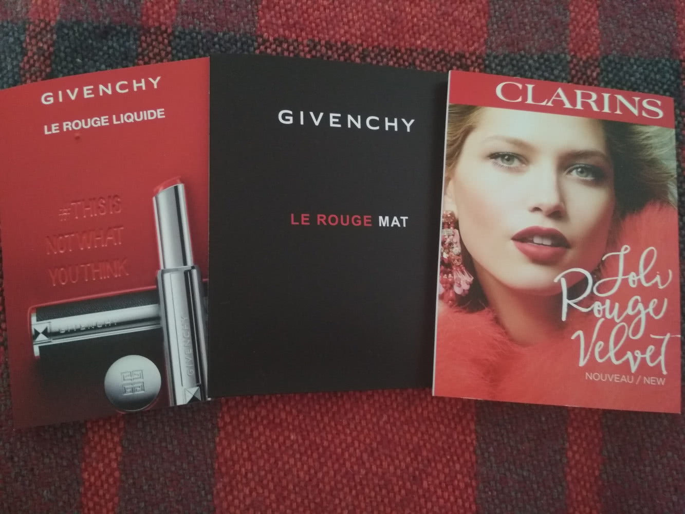 Карталетки помад Givenchy, Clarins,Dior