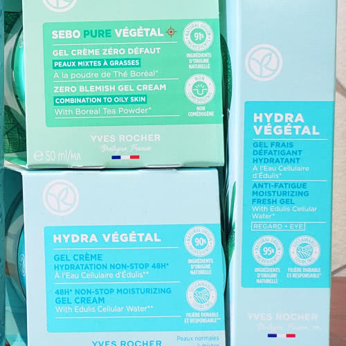 Ив Роше гель-крем Sebo, Hydra vegetal Yves Rocher