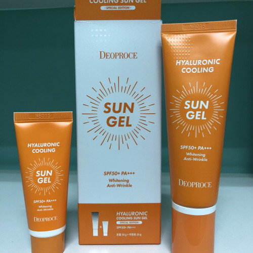 Освежающий солнцезащитный крем Deoproce Hyaluronic Cooling Sun Gel
